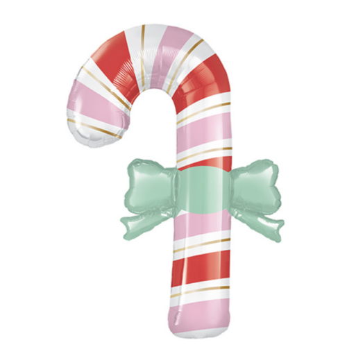 Balloon Foil Christmas Candy Cane Bow